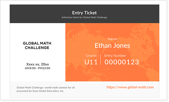 example entry ticket