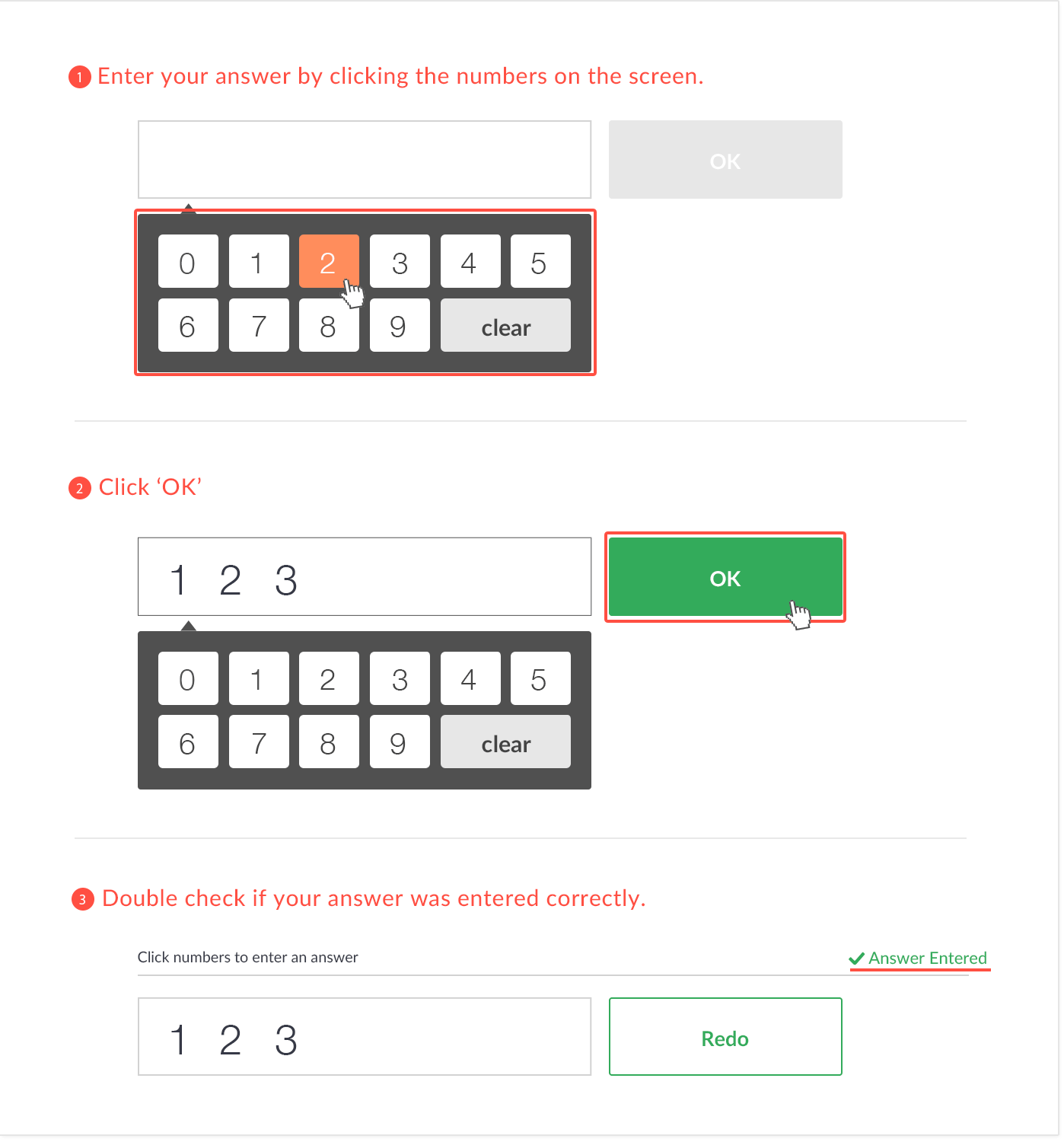 Number entry questions例